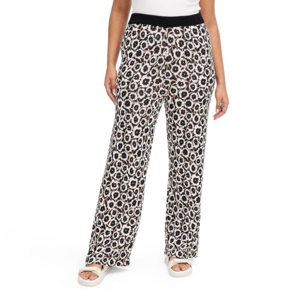 Women's High Waisted Neutral Sweaterknit Poppy Flare Pants - DVF L